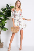 "One Can Dream" Floral Romper (Off White)