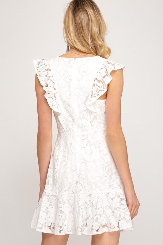 "Count On Me" Lace Dress (Off White)