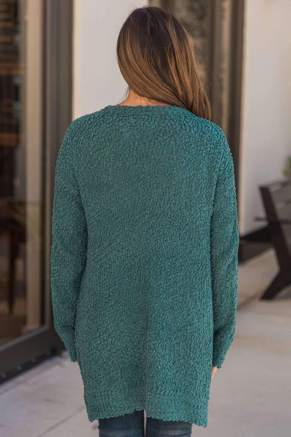 "Turn To Cozy" Popcorn Cardigan (Emerald)