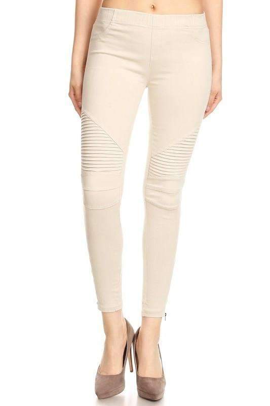 "Set The Trend" Moto Leggings (Light Grey)