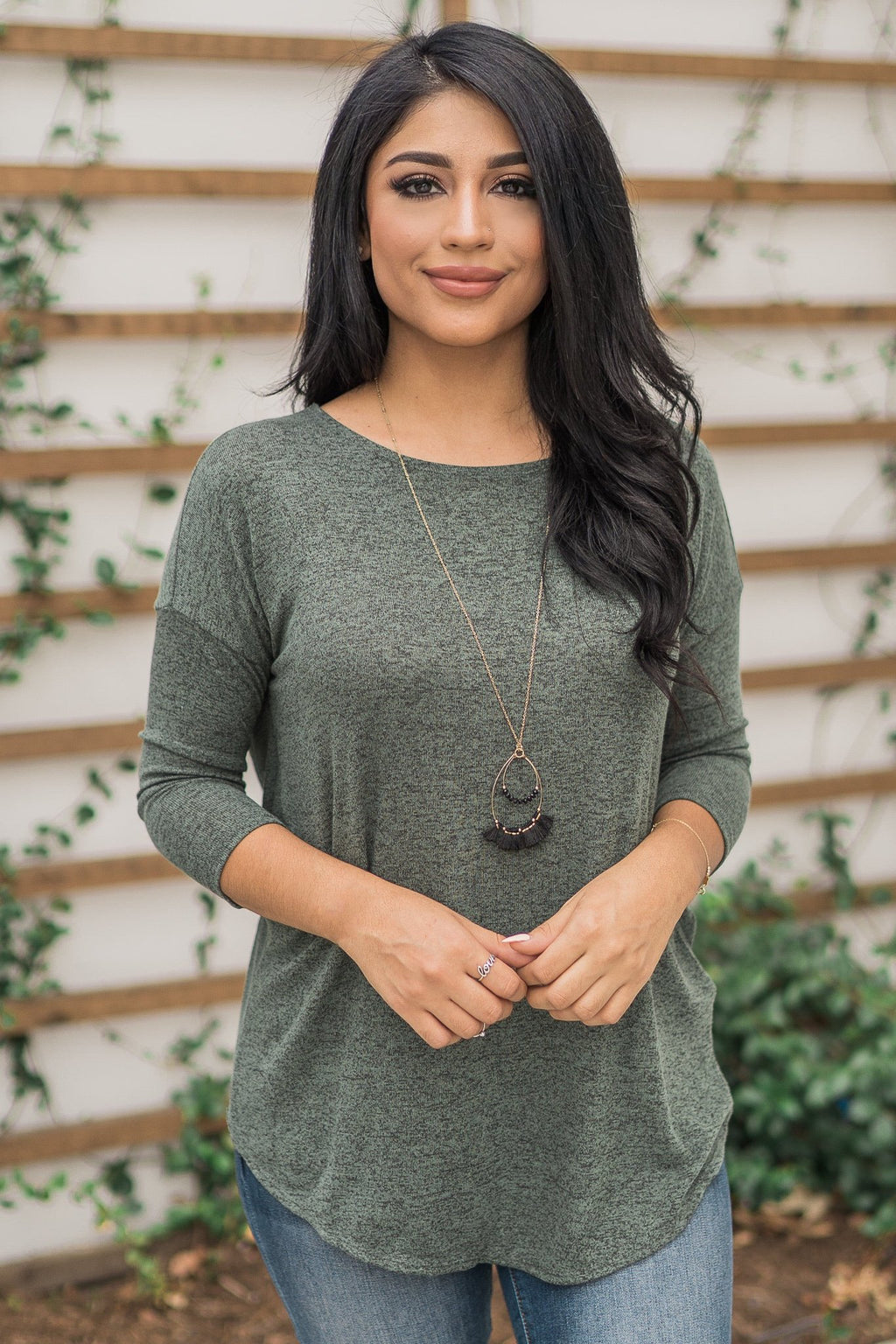 "Keep Coming Back" Knit Top (Olive)