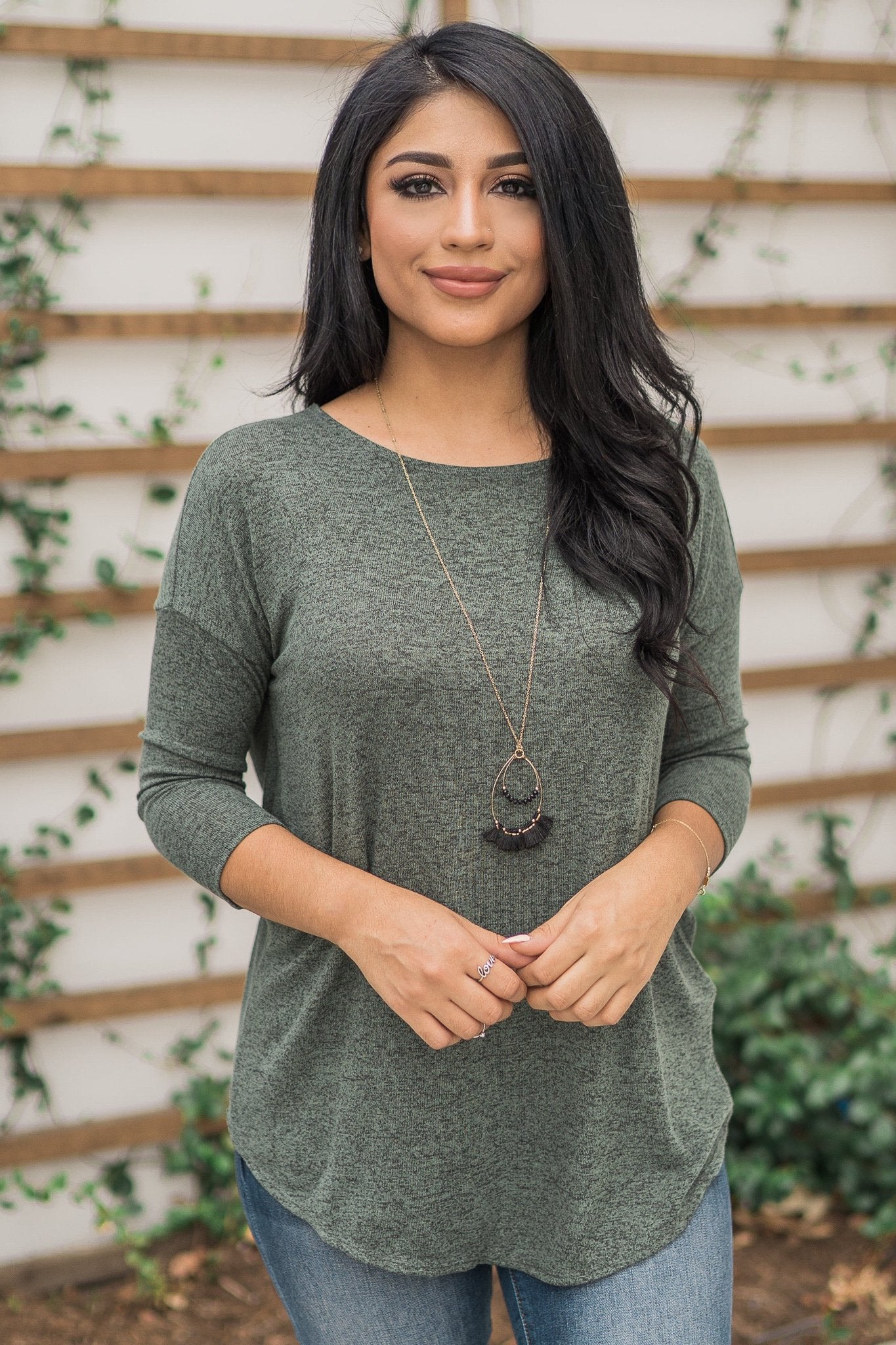 "Keep Coming Back" Knit Top (Olive)