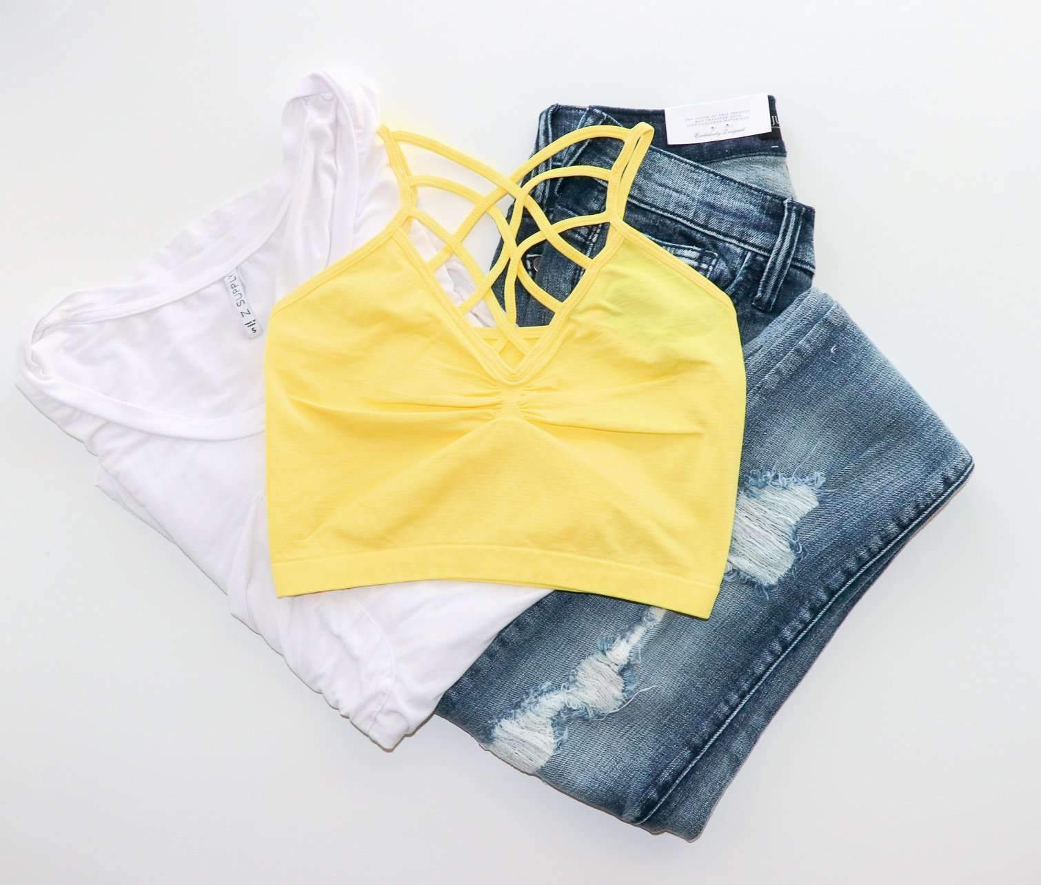 "The Spider Tease" Caged Bralette (Vibrant Yellow)