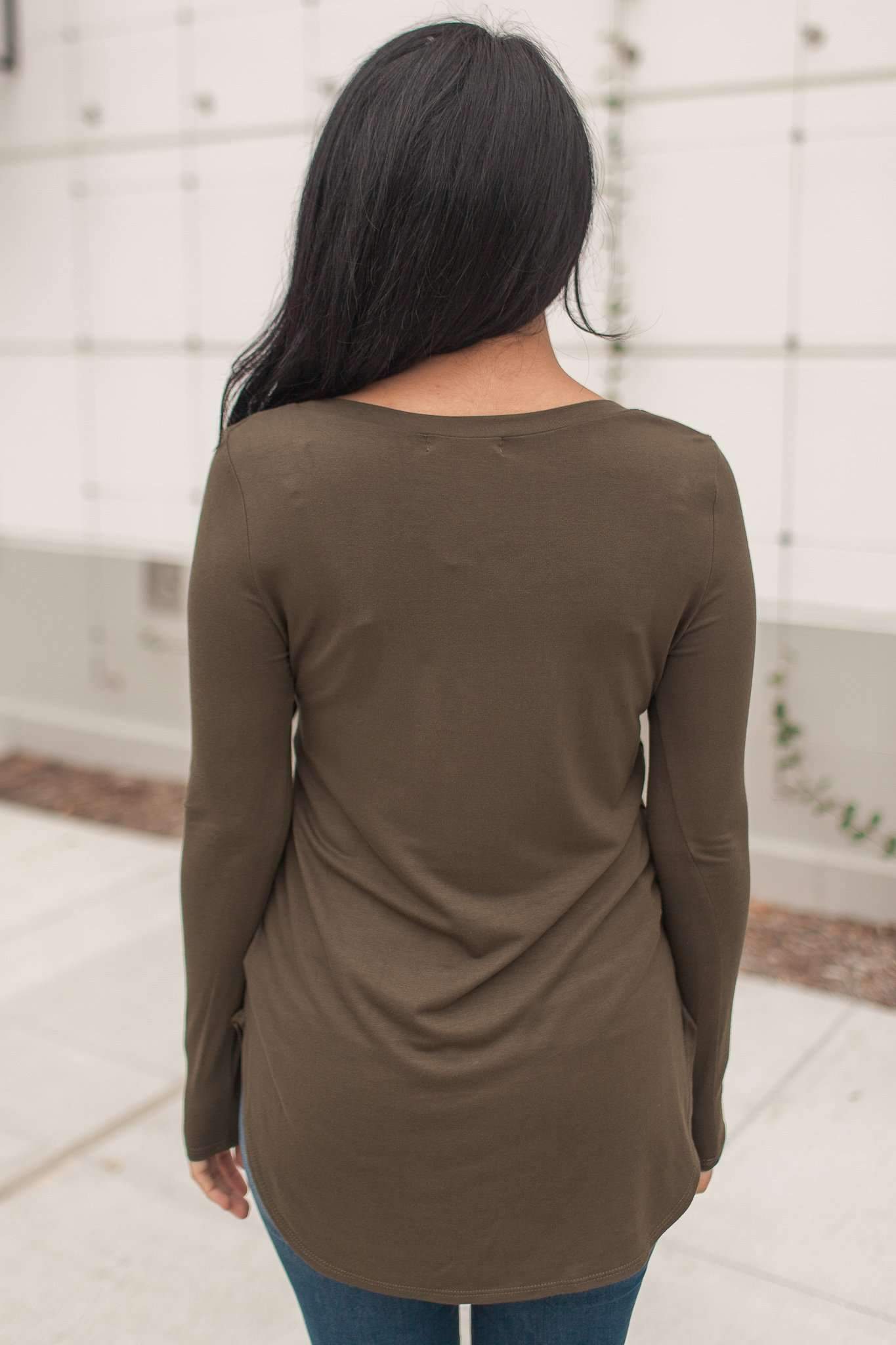 "Your Basic Instinct" Knit Top (Olive) - Scoop