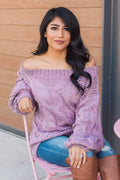 "When Autumn Calls" Knit Sweater (Purple)