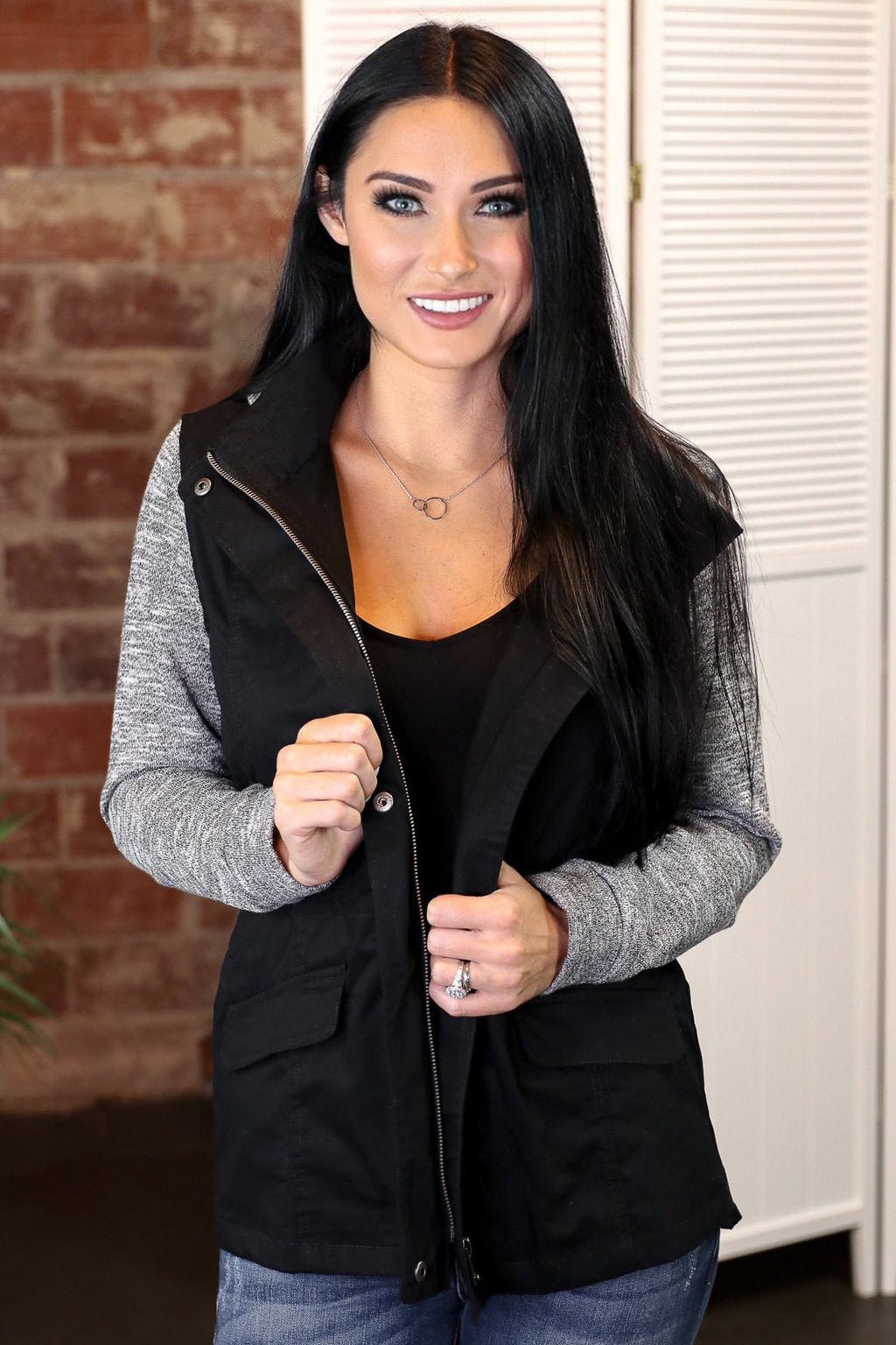 "Rise & Grind" Hooded Jacket (Black)