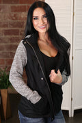 "Rise & Grind" Hooded Jacket (Black)
