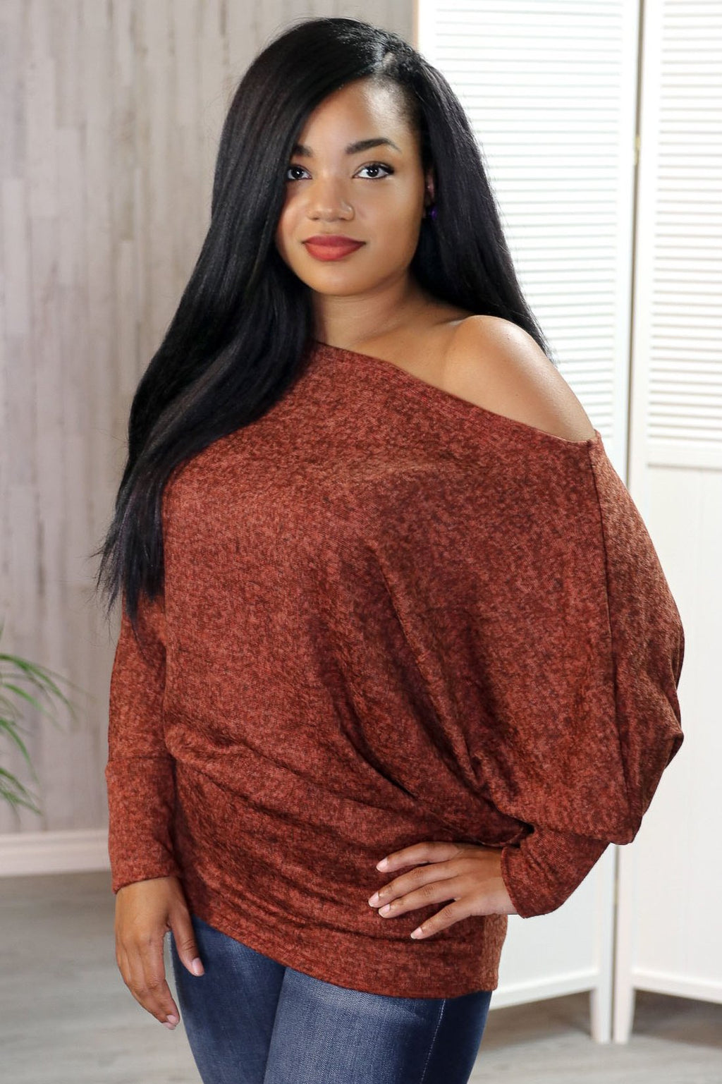 "More Than You" Dolman Top (Rust)