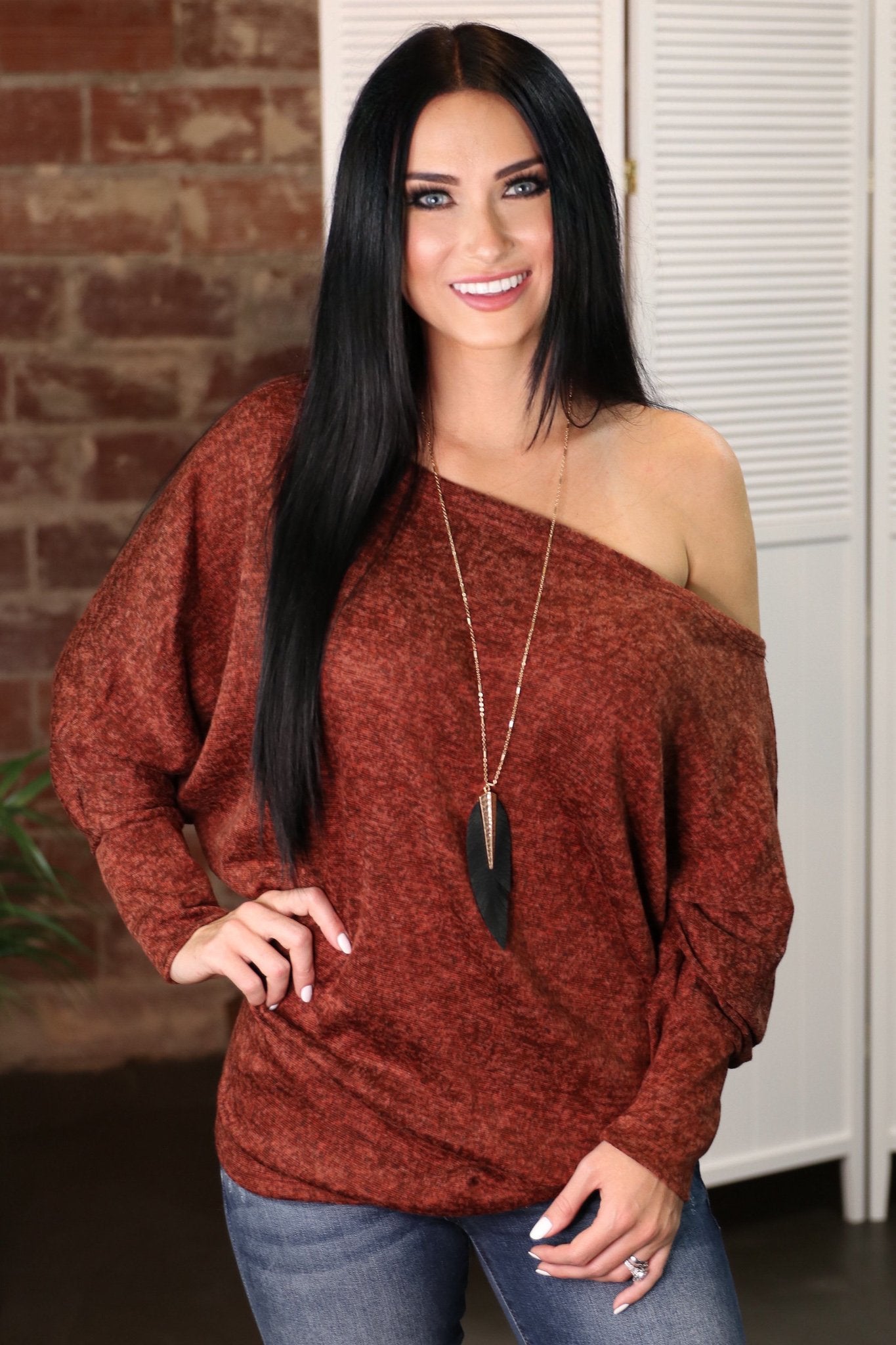 "More Than You" Dolman Top (Rust)