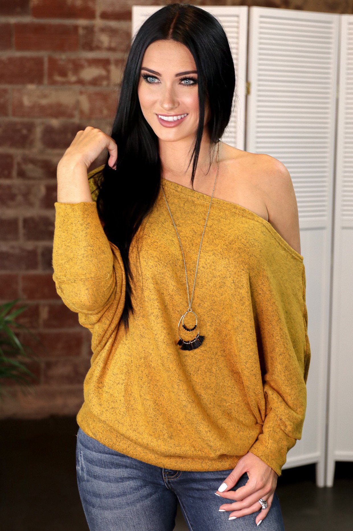 "More Than You" Dolman Top (Mustard)