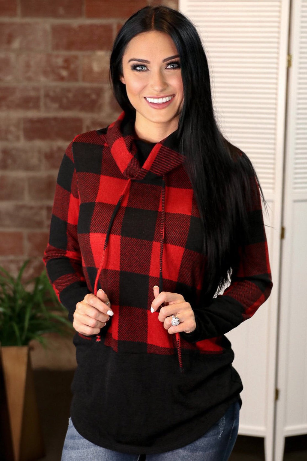 "Plaid You're Here" Knit Top