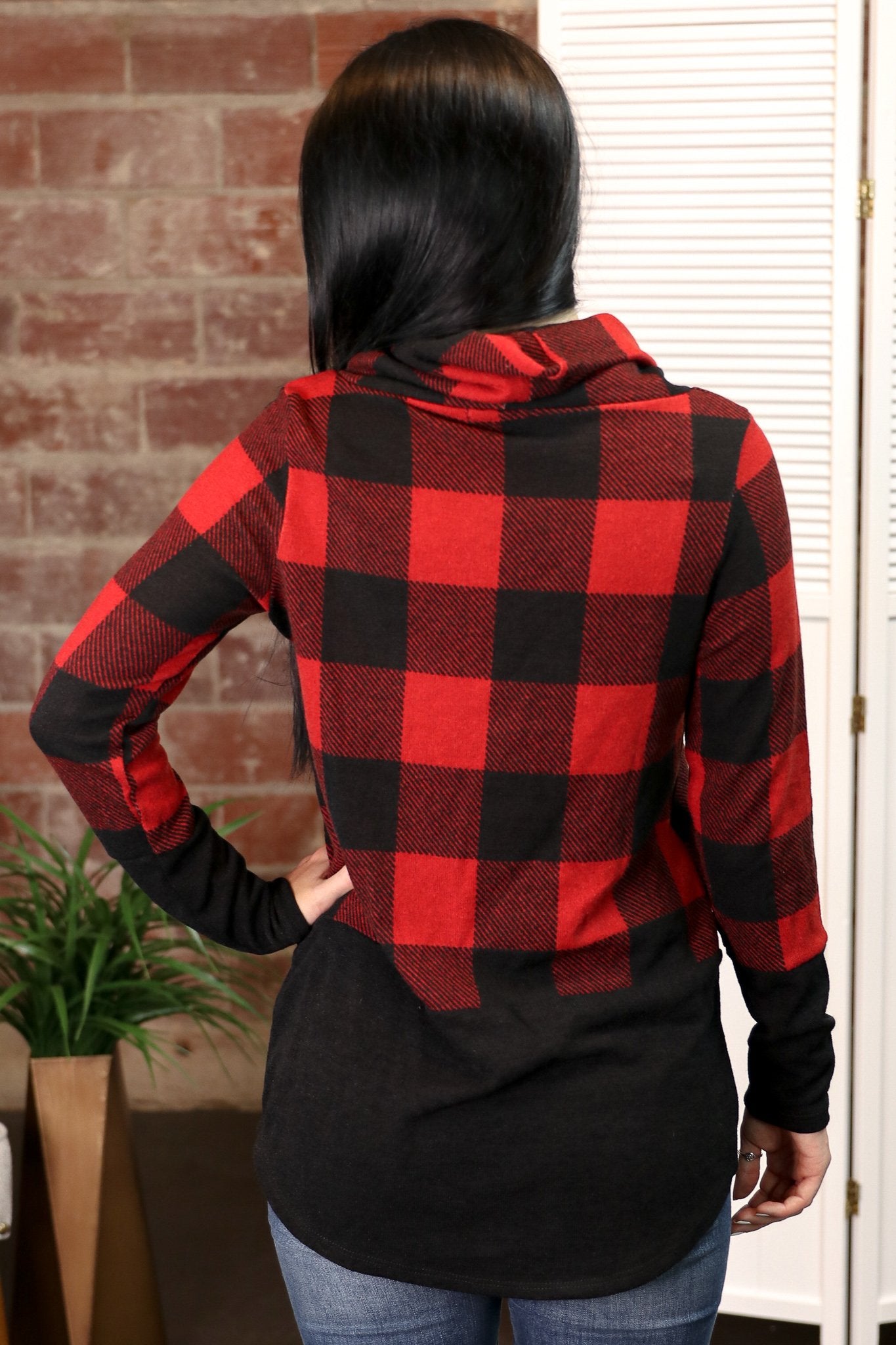 "Plaid You're Here" Knit Top