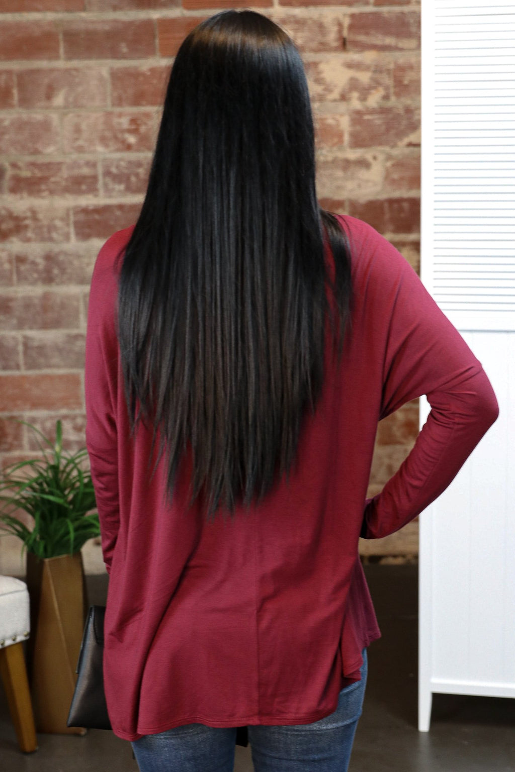 "Ease My Mind" Piko Top (Burgundy)