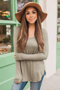 "Your Basic Instinct" Knit Top (Moss) - Scoop