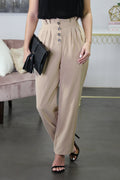 "At The Office" Pleated Trousers (Taupe)