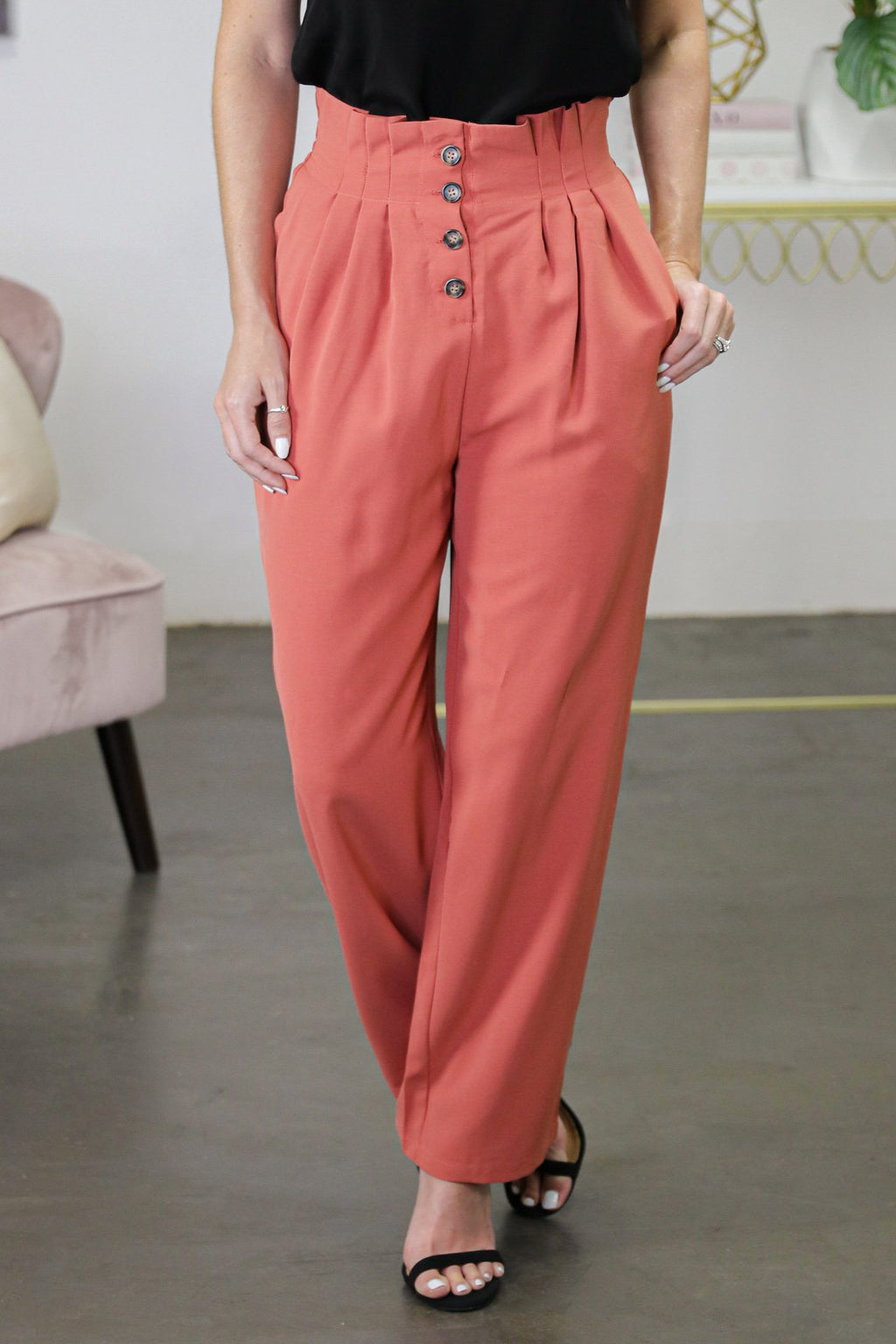 Pleated Trousers (Brick)