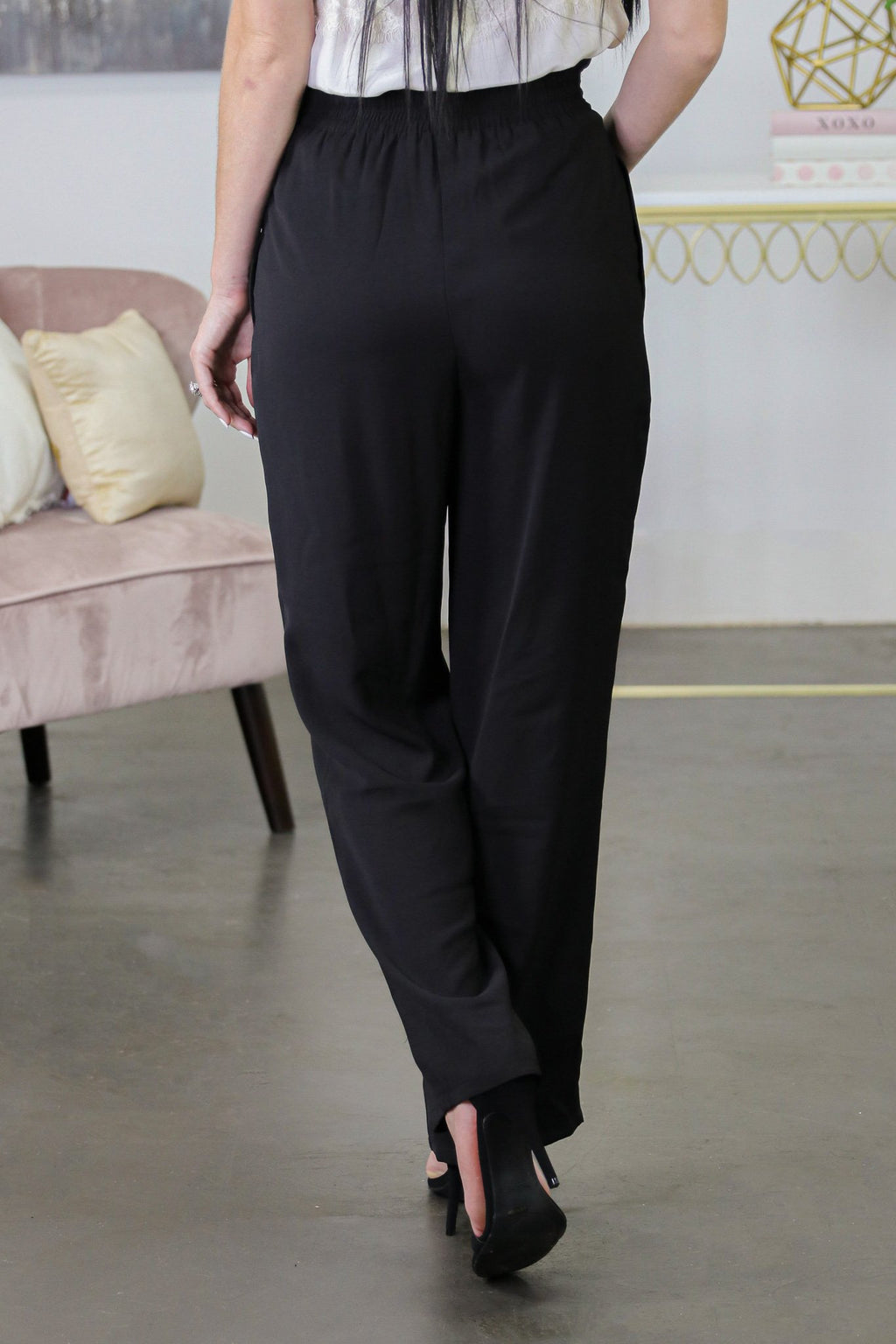 "At The Office" Pleated Trousers (Black)