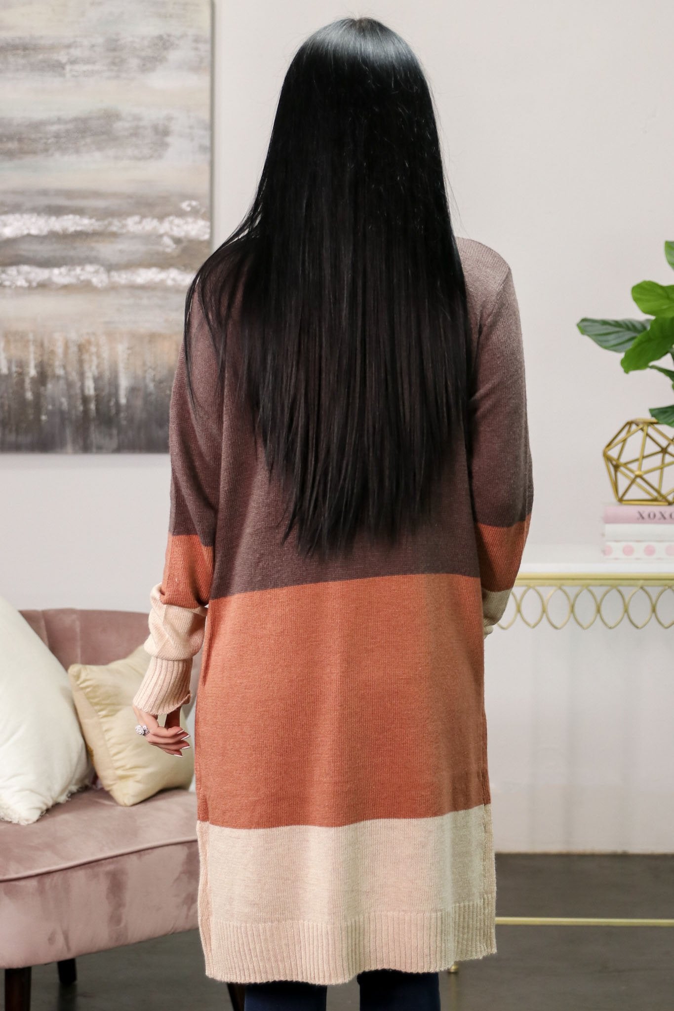 "Harvest Your Thoughts" Color-Block Cardigan