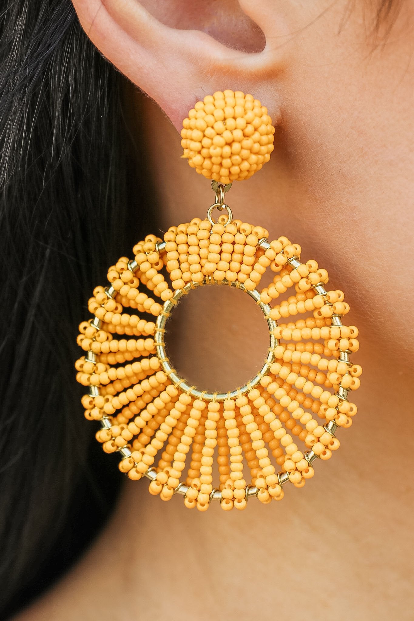 Sumar Beaded Earrings (Mustard)