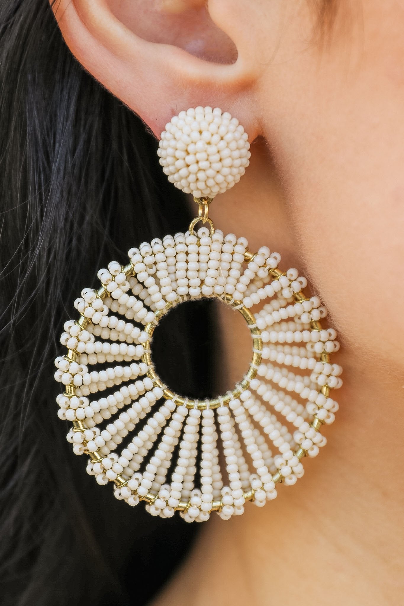 Sumar Beaded Earrings (Ivory)