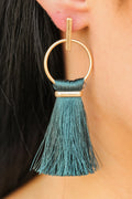 Eliza Fringe Earrings (Teal)