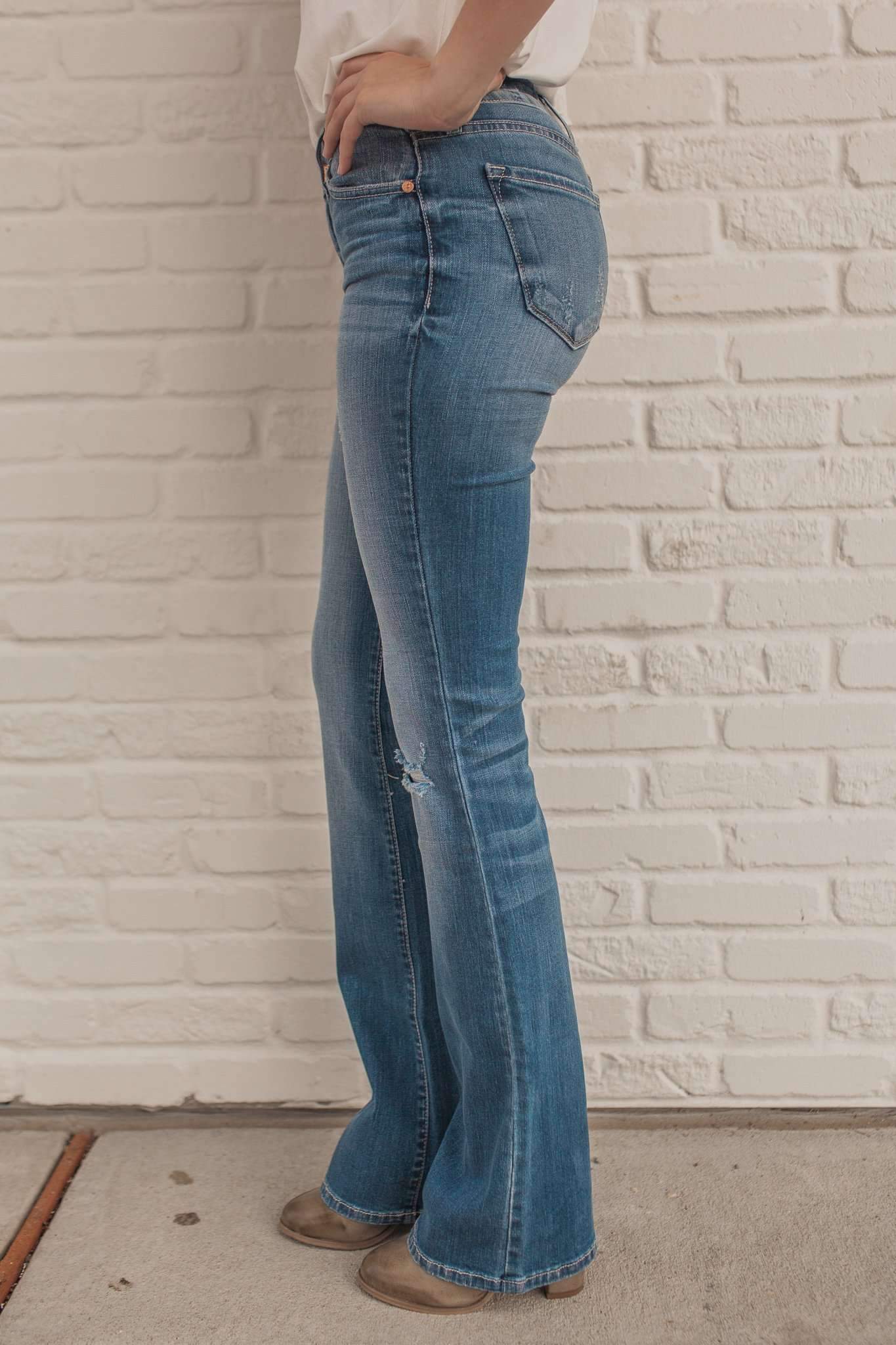 "Just A Tear" Bootcut Jeans