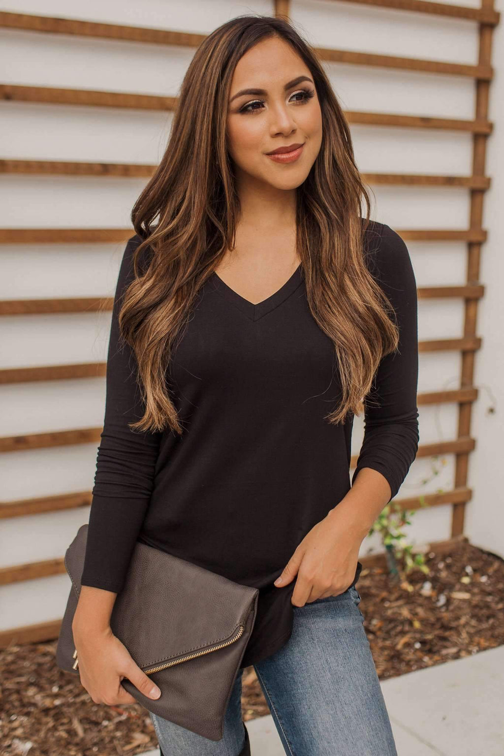 "Your Basic Instinct" Knit Top (Black) - VNeck