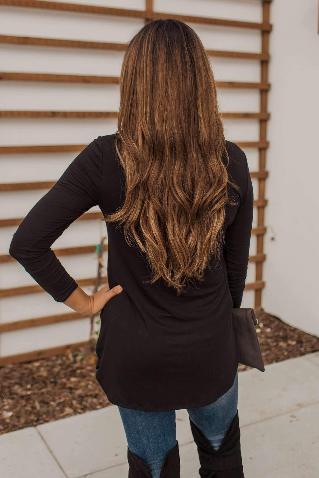 "Your Basic Instinct" Knit Top (Black) - VNeck