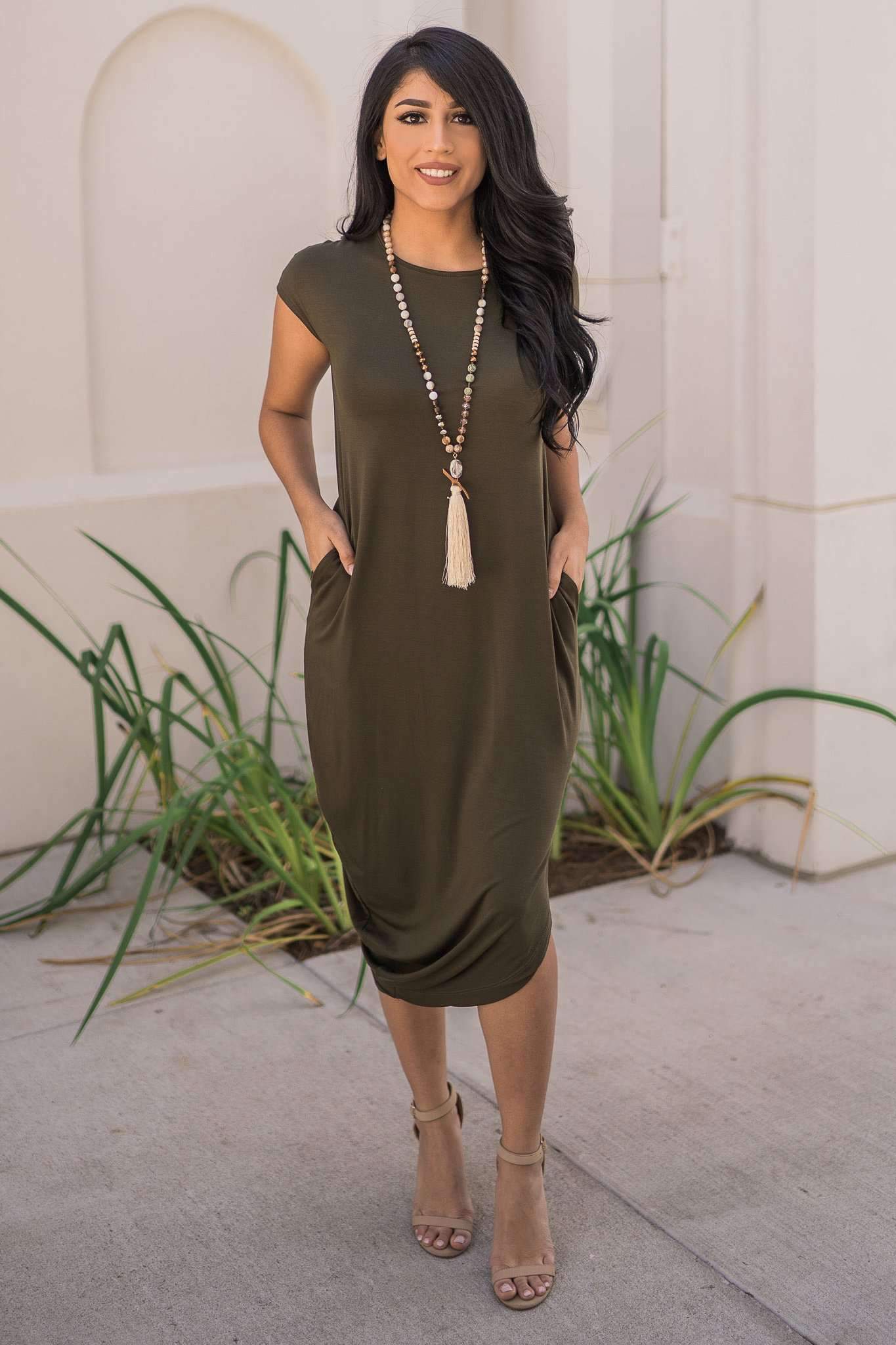 "To My Side" Midi Dress (Olive)