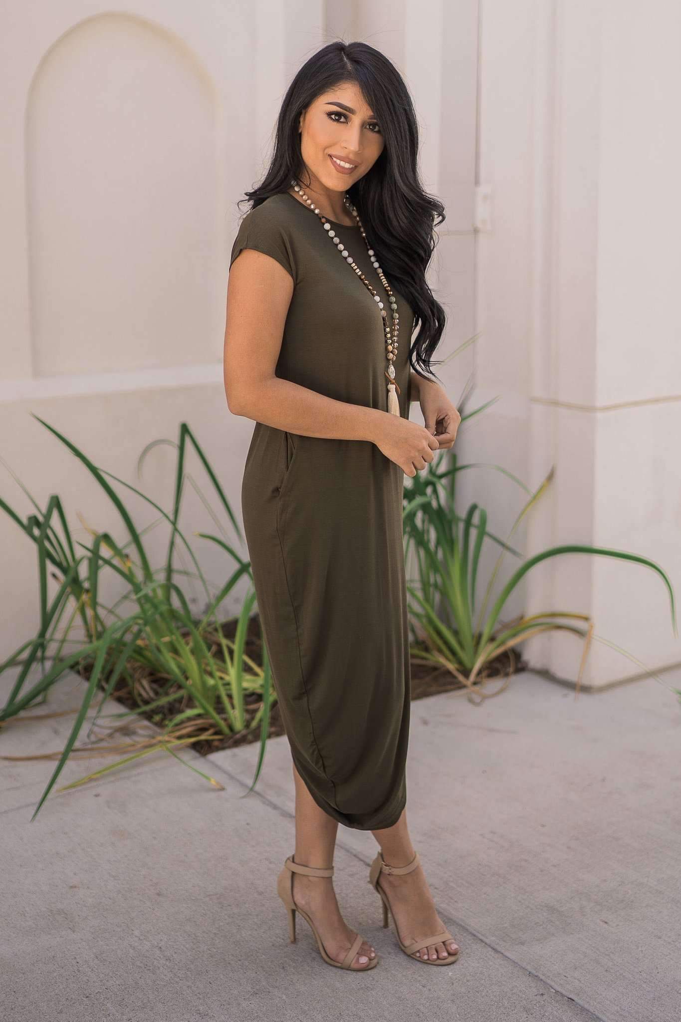 "To My Side" Midi Dress (Olive)