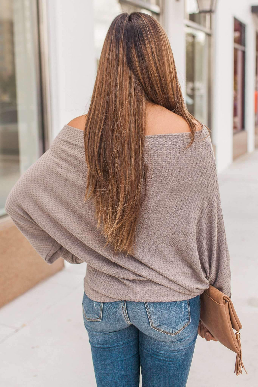 "Shrug It Off" Knit Top (Mocha)