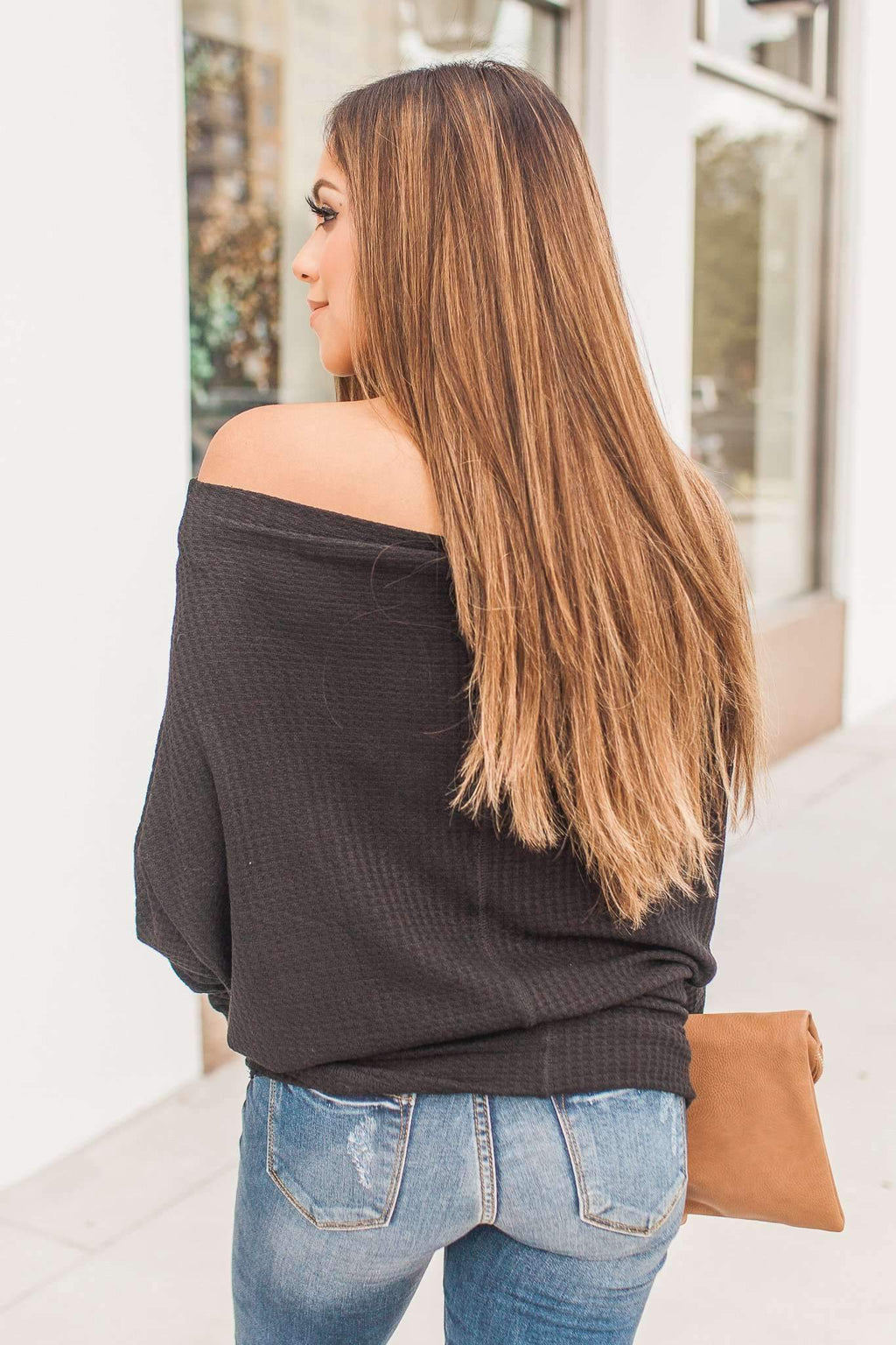 "Shrug It Off" Knit Top (Black)
