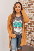 "Turn To Cozy" Popcorn Cardigan (Apricot)