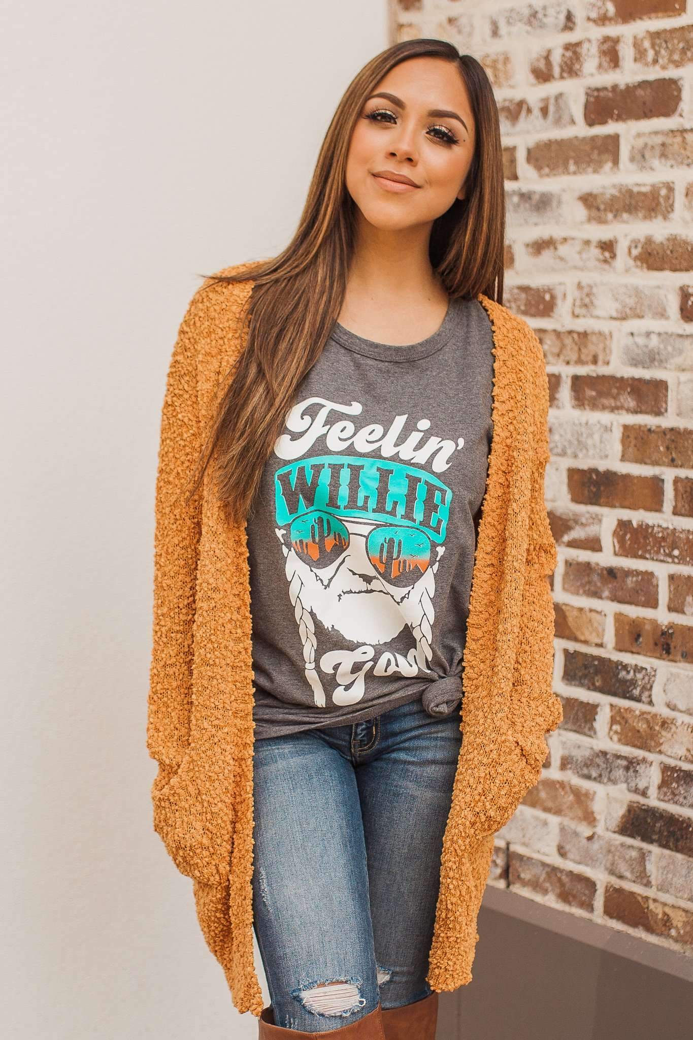 "Turn To Cozy" Popcorn Cardigan (Apricot)