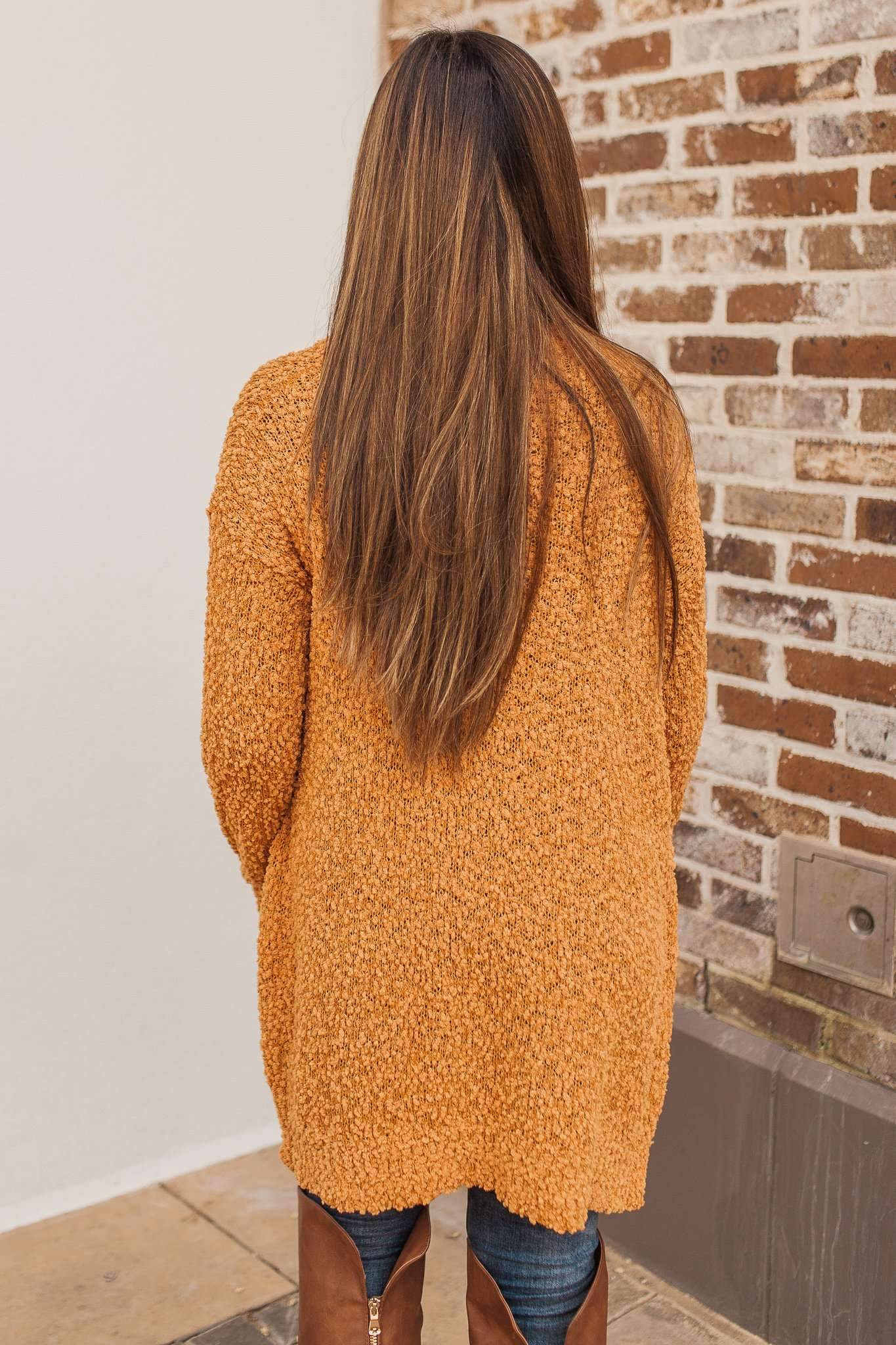 "Turn To Cozy" Popcorn Cardigan (Apricot)