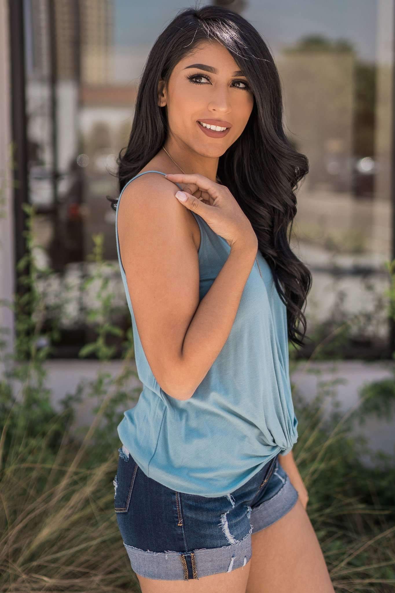 "Twist The Story" Tank Top (Seafoam)
