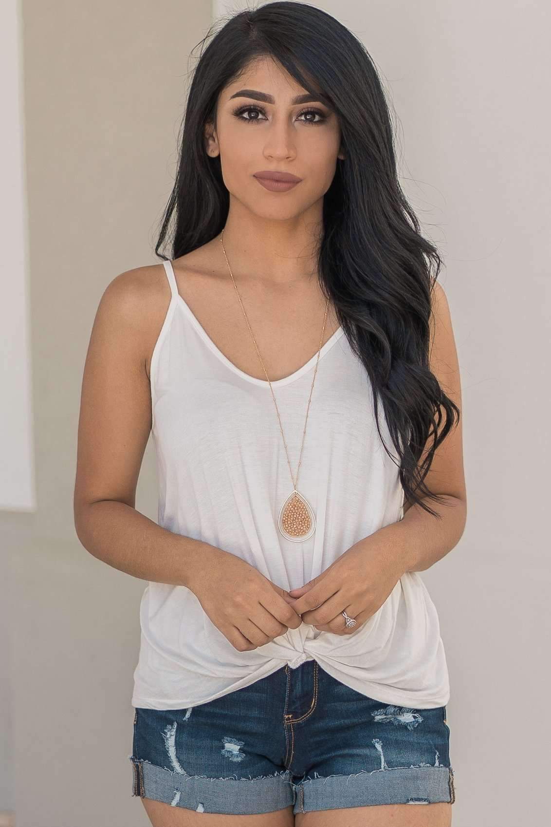"Twist The Story" Tank Top (Off-White)