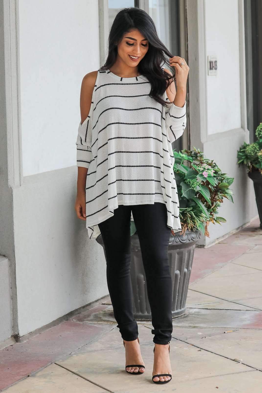 "Jump In Line" Knit Top