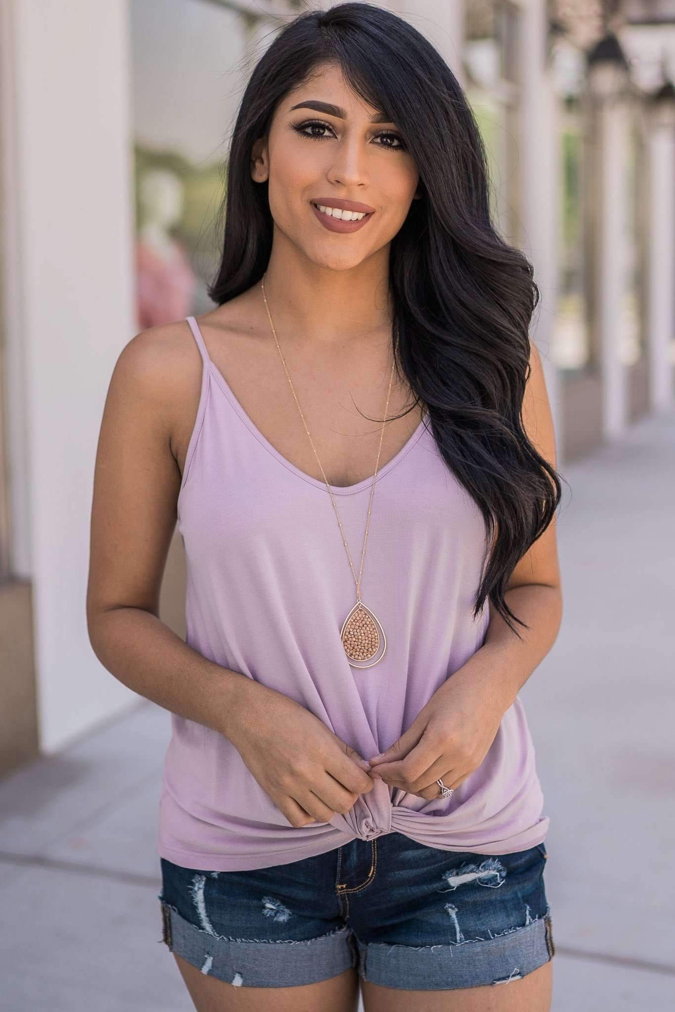 "Twist The Story" Tank Top (Lavender)