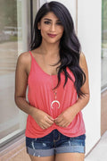 "Twist The Story" Tank Top (Coral)