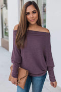 "Shrug It Off" Knit Top (Eggplant)