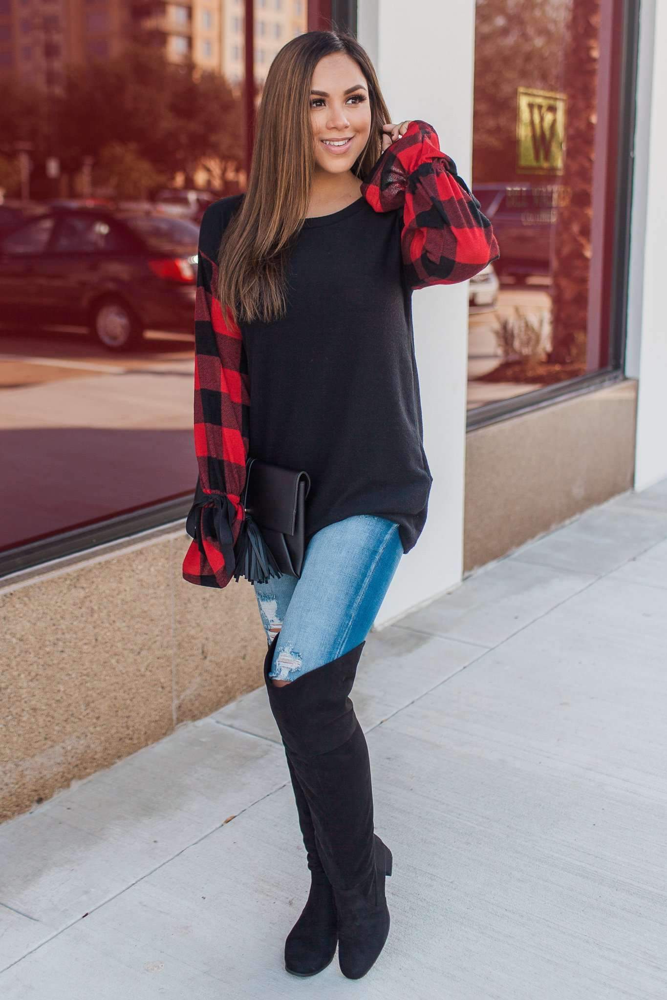 "Keeping It Cute" Plaid Top (Red)