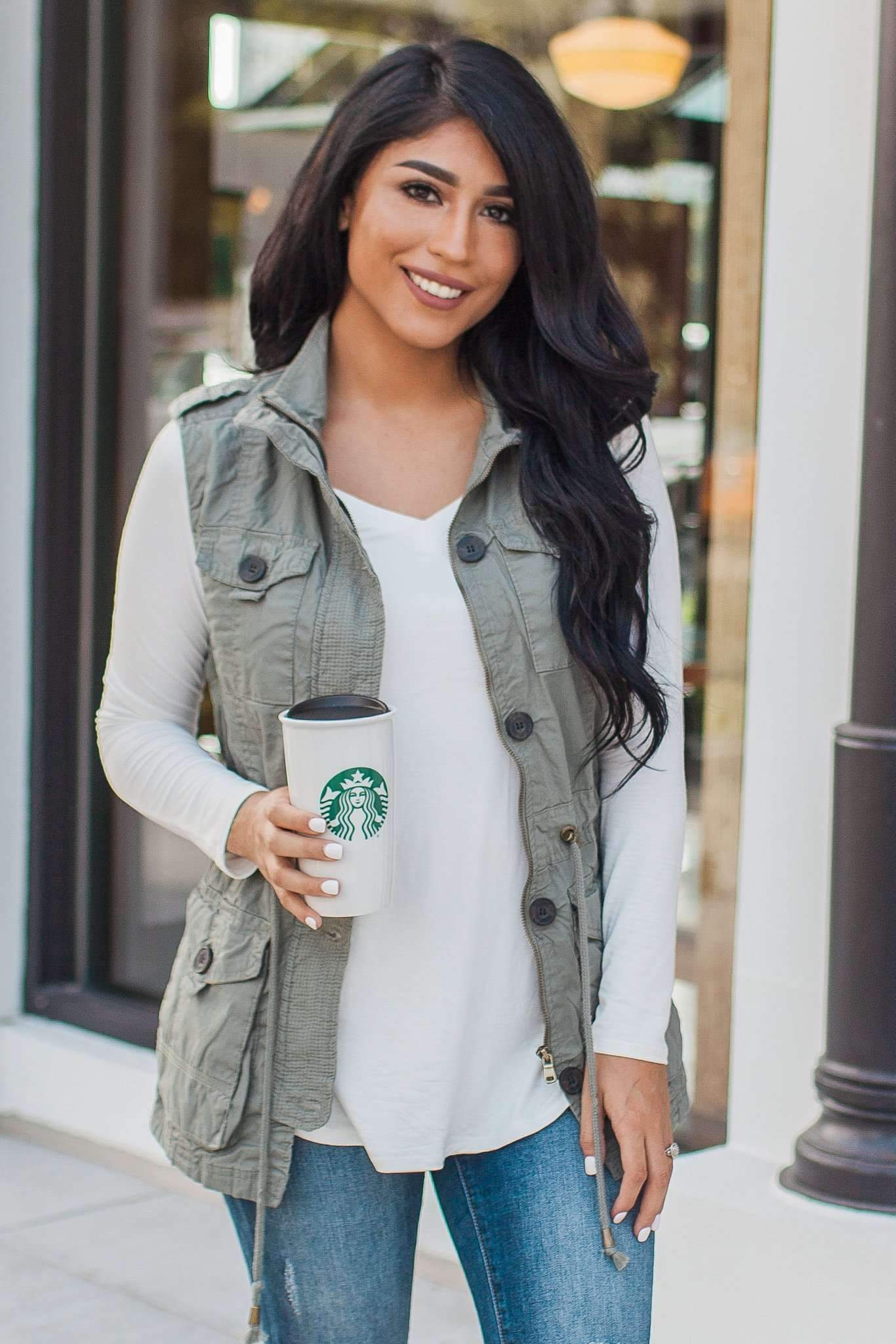 "Right On Trend" Cargo Vest (Olive)