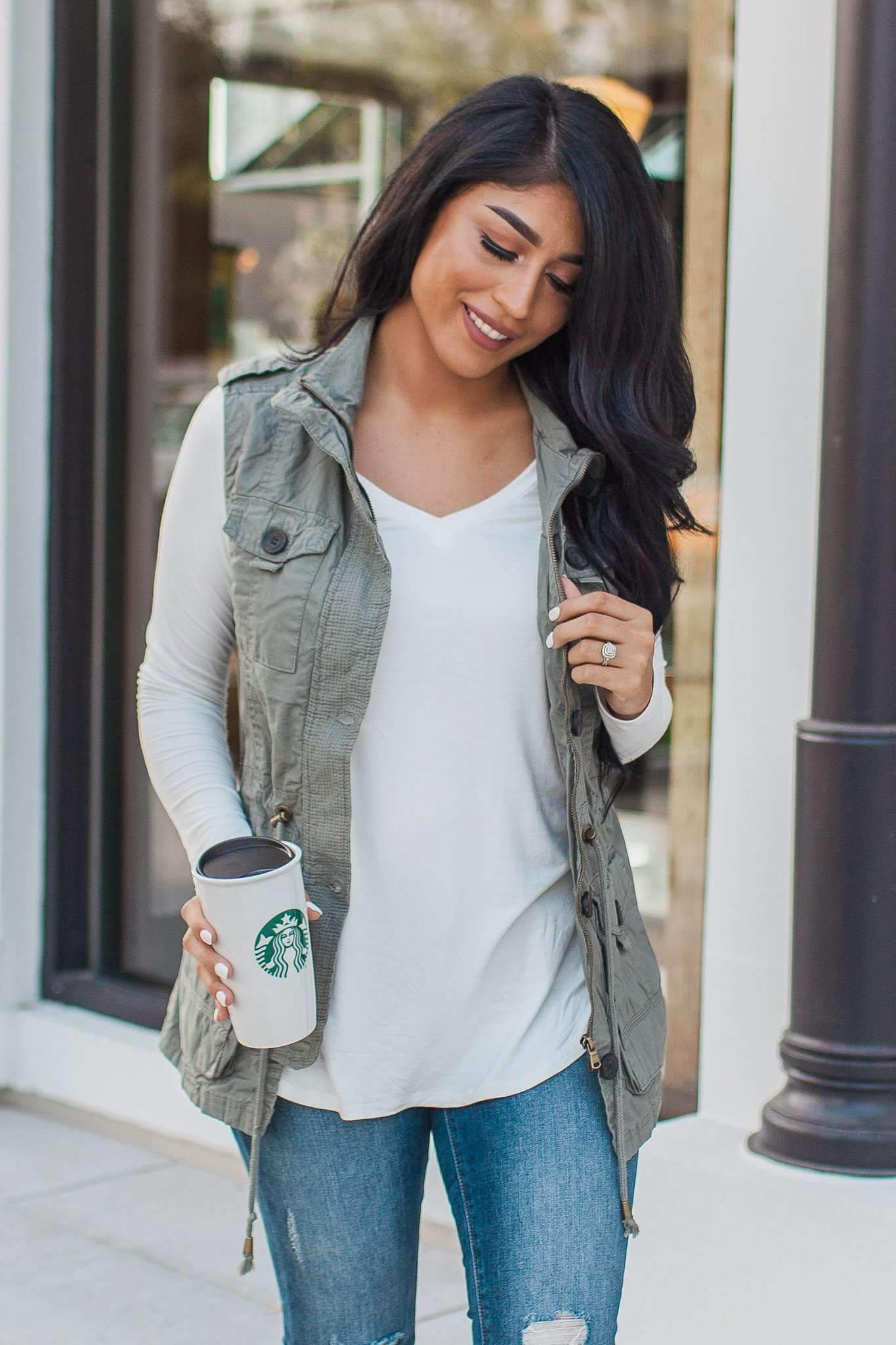 "Right On Trend" Cargo Vest (Olive)