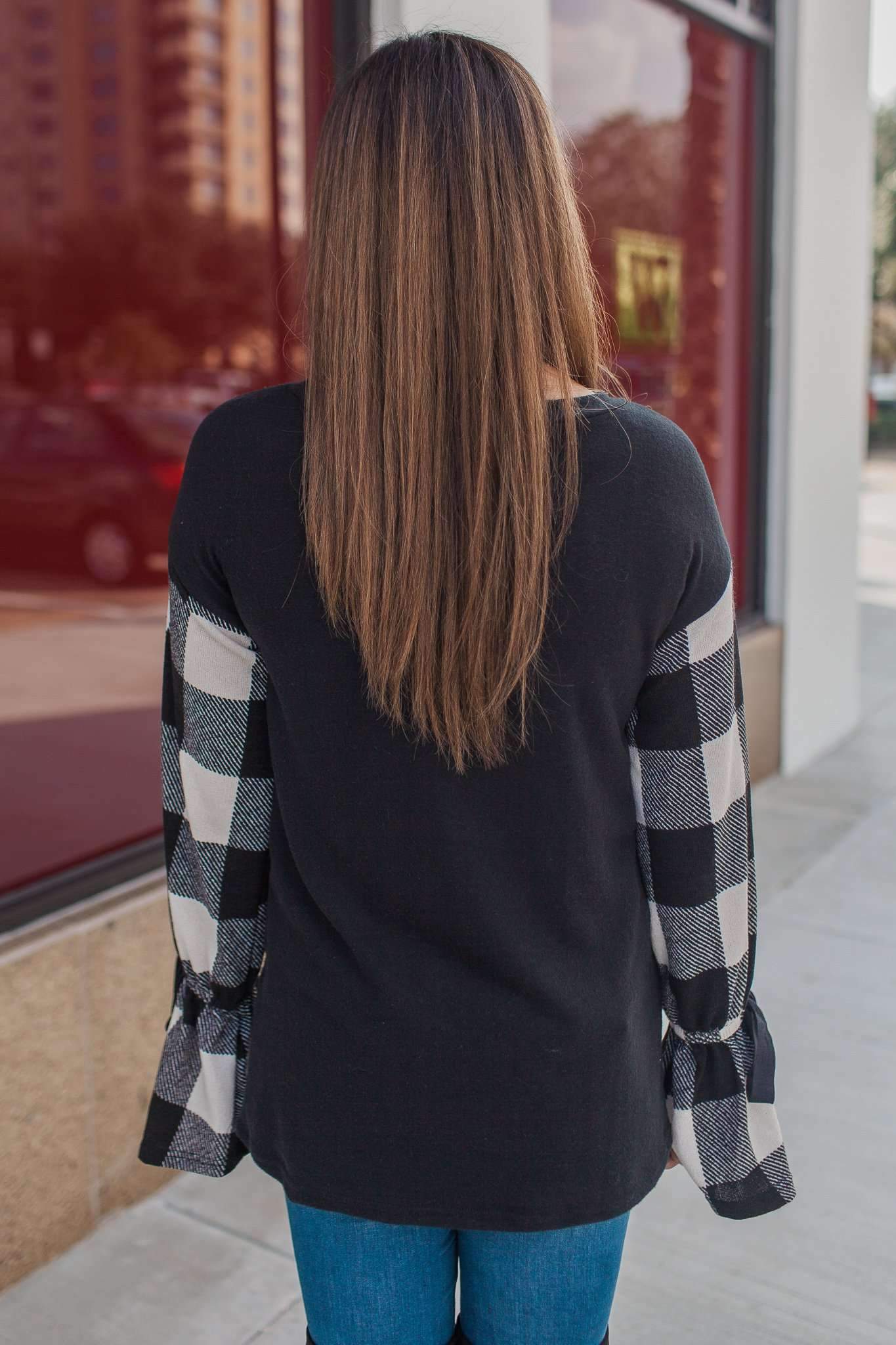 "Keeping It Cute" Plaid Top (White)