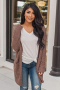 "Turn To Cozy" Popcorn Cardigan (Mocha)