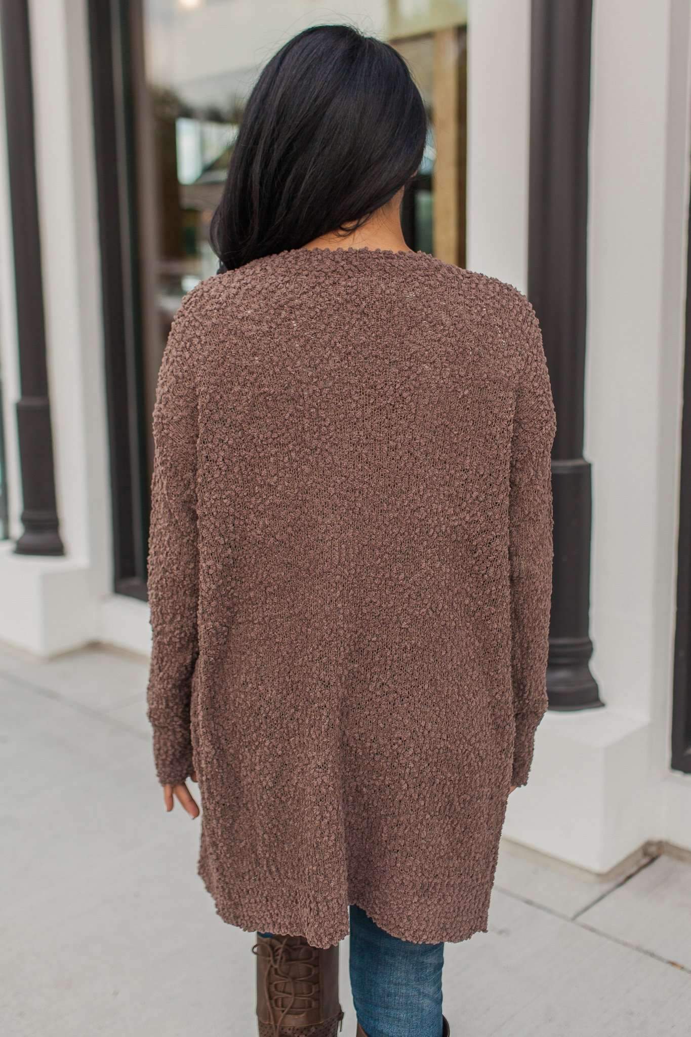 "Turn To Cozy" Popcorn Cardigan (Mocha)