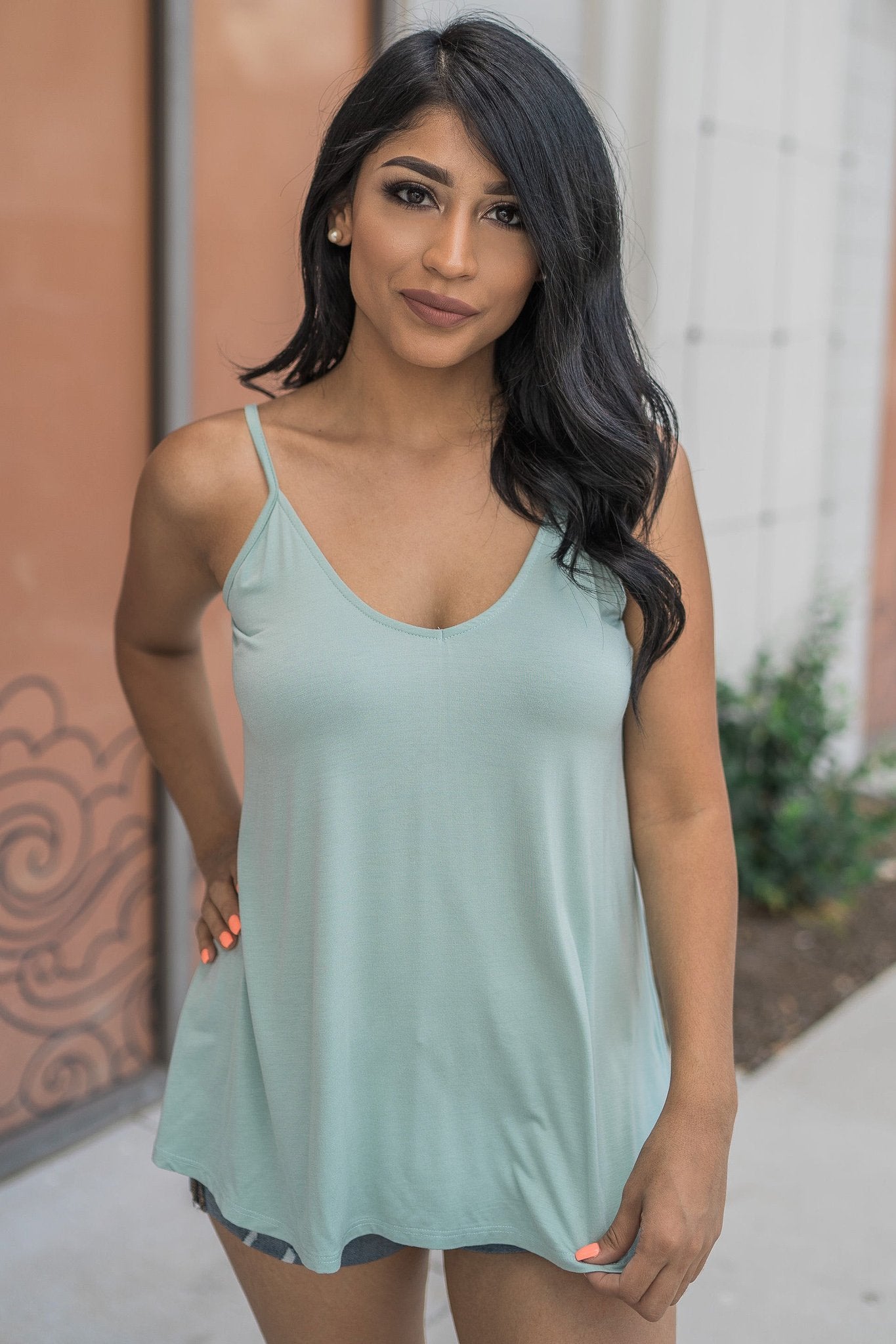 "Casual Chic Vibes" Tank Top (Sage)