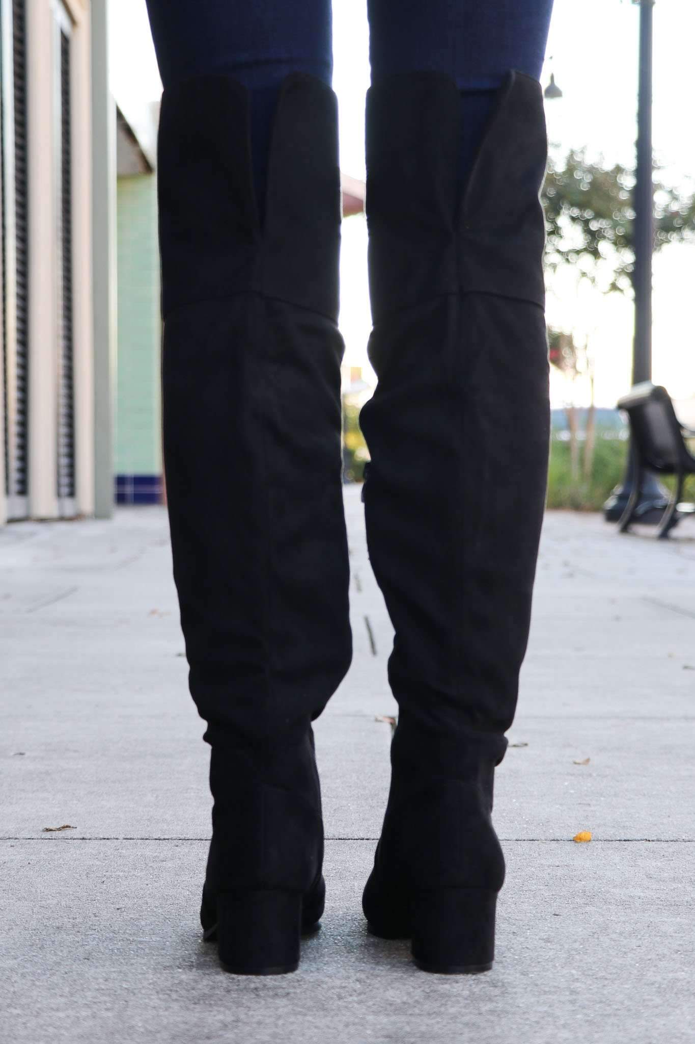 "Point Of View" OTK Boots (Black)