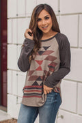 "The Aztec Way" Knit Top